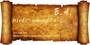 Biró Adeodát névjegykártya